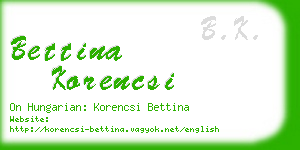 bettina korencsi business card